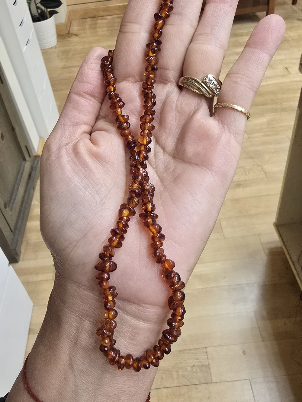 Amber Bead Necklace - Honey Brown Women's Jewelry
